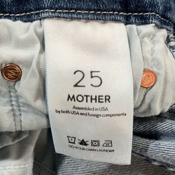 Mother Blue Denim The Looker In Groovin Skinny Ankle Jeans Size 25 - Picture 6 of 12
